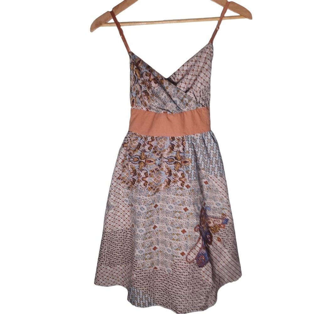 Womens Babydoll Dress Size Large Floral Paisley Patchwork Cottagecore Y2K Boho